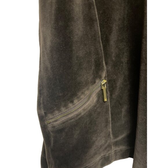 Ralph Lauren Women's Track Jacket Brown Velour Full Zip Long Sleeve Size Large - Picture 4 of 9